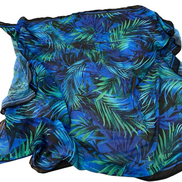 Miraclesuit Scarf Pareo Swim Cover Up One Size Palm Leaf Print Tropical Beach - Picture 3 of 7